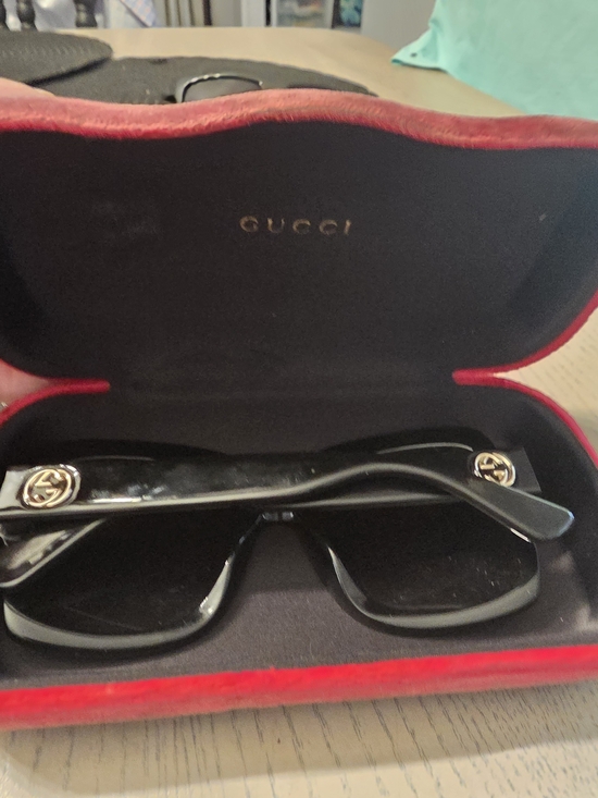 Gucci Accessories - Gucci Black Sunglasses with Gold GG Emblems